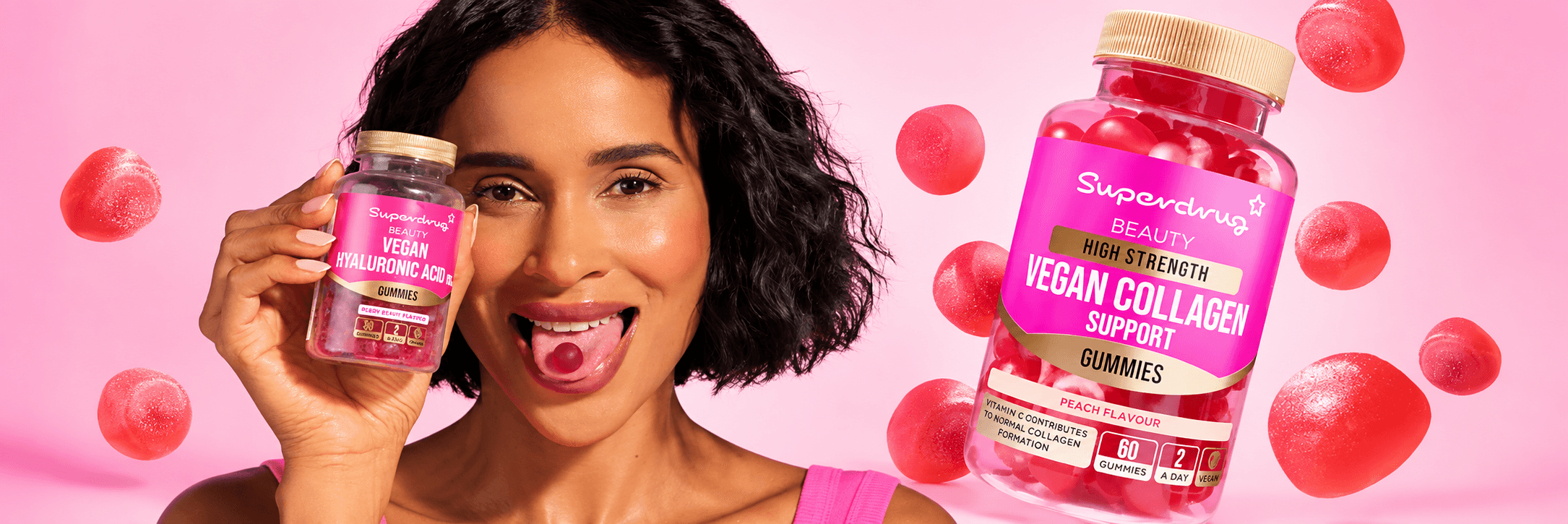 Superdrug vegan collagen support gummies campaign