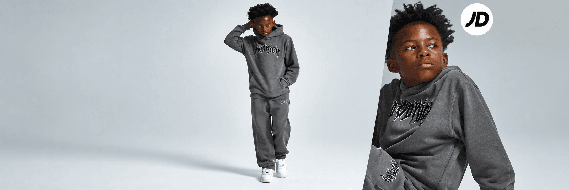 JD Sports children’s grey tracksuit campaign